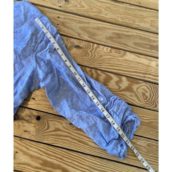 Tahari 100% Linen Button Up Shirt Size 2X Women’s Blue - Picture 7 of 7